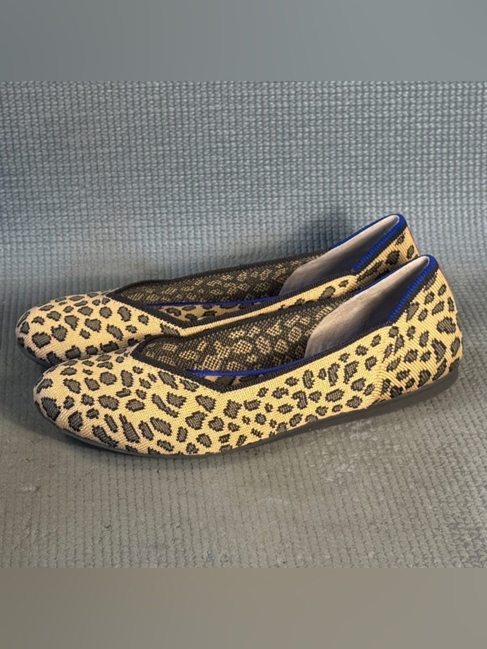 Rothy’s Leopard Print Round Toe Knit Washable Flats Women’s Size 6.5